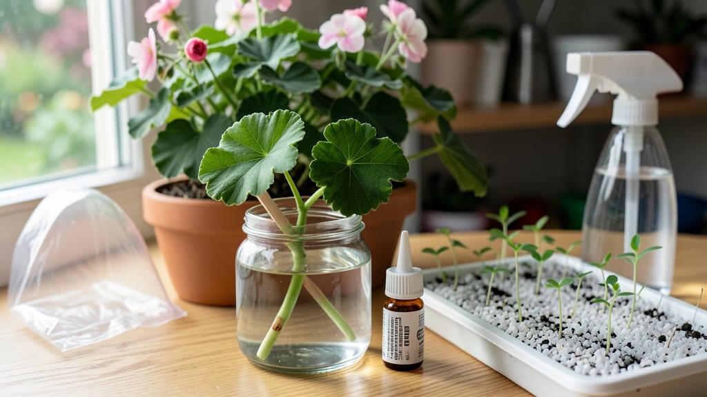 Propagating Geraniums From Leaf: Stem Cutting Success in Any Season