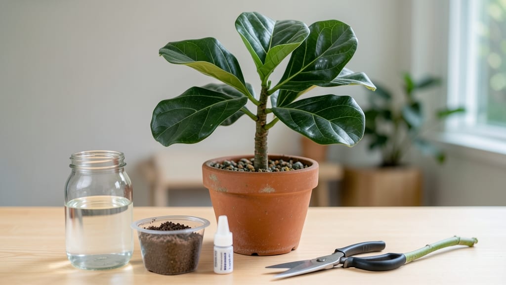 Fiddle Leaf Tree Propagation: Layered Leaf Nodes Root in Water First
